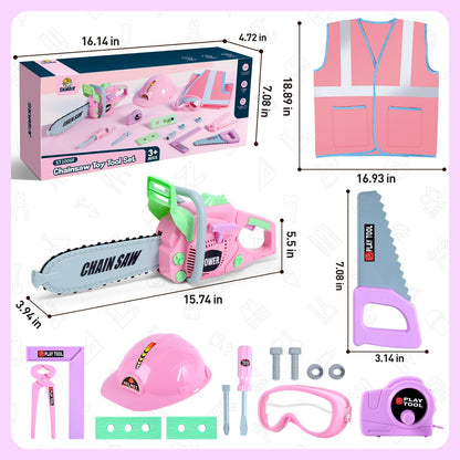 Toddler Tool Set with Chainsaw and Tape Measure