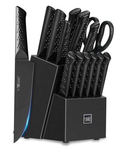 15-Piece HUNTER.DUAL Kitchen Knife Set with Block