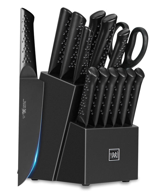 15-Piece HUNTER.DUAL Kitchen Knife Set with Block