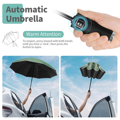 Yoobure Compact Inverted Travel Umbrella with UV Protection
