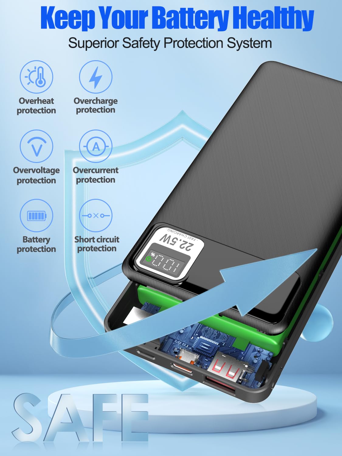 10000mAh Fast Charging Power Bank for Travel