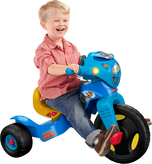 Fisher-Price PAW Patrol Toddler Tricycle Lights & Sounds Trike Toy Bike with Handlebar Grips & Storage for Preschool Kids Ages 2+ Years