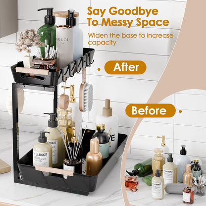 2-Pack Height Adjustable Under Sink Organizers