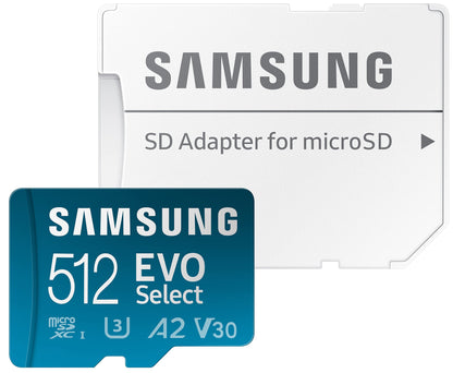 512GB SAMSUNG EVO Select Micro SD Card with Adapter