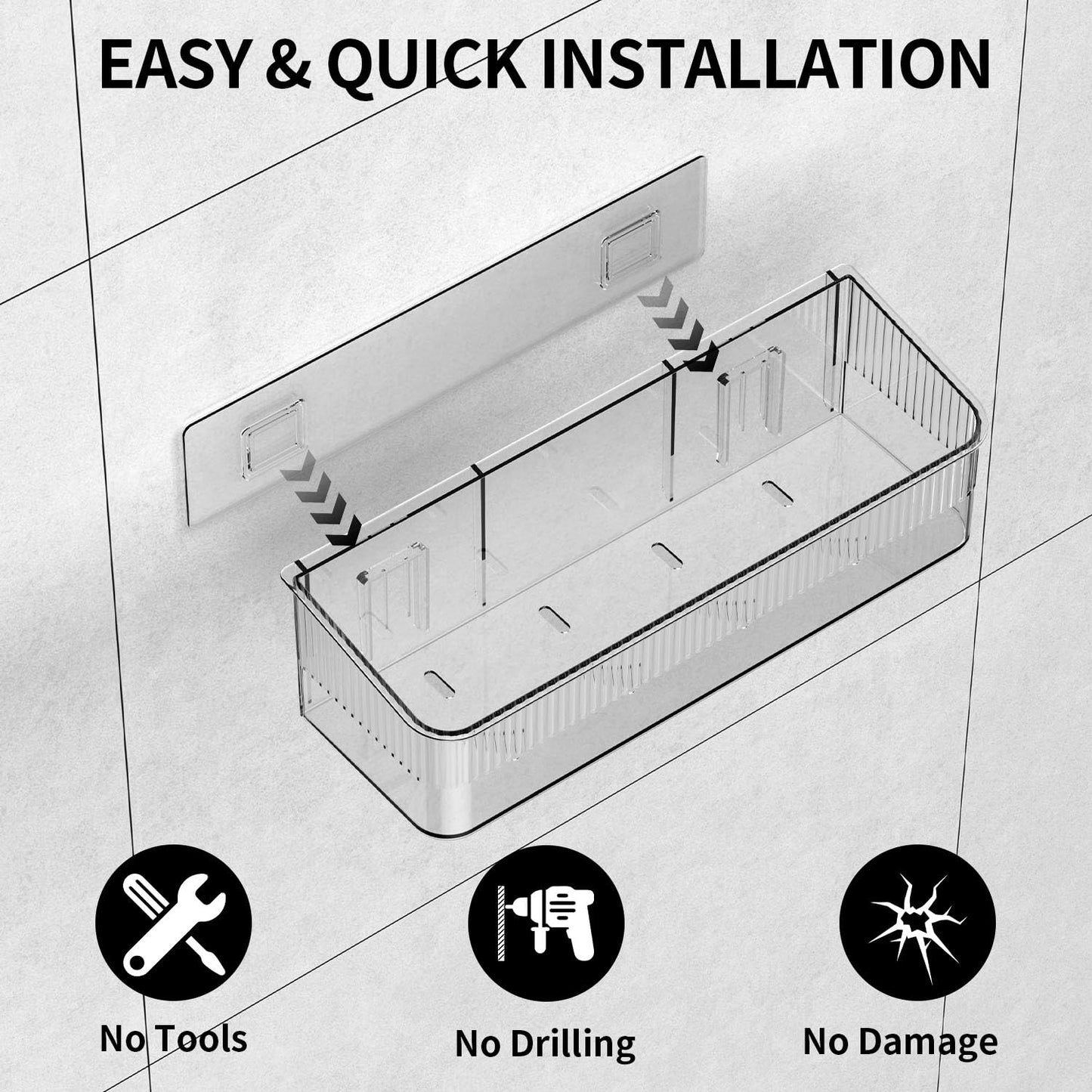 Adhesive Shower Caddy Organizer for Bathroom