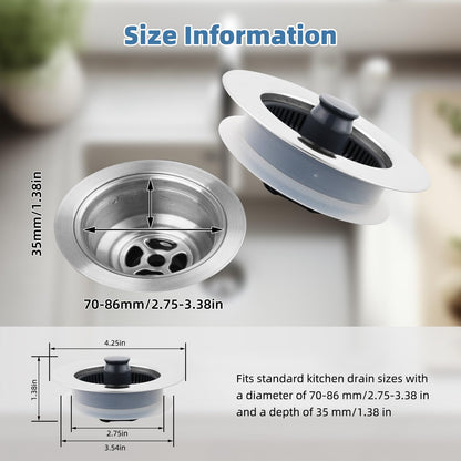 iFealClear 3-in-1 Kitchen Sink Strainer Stopper