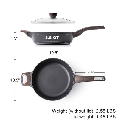 10.5 Inch SENSARTE Nonstick Frying Pan with Lid