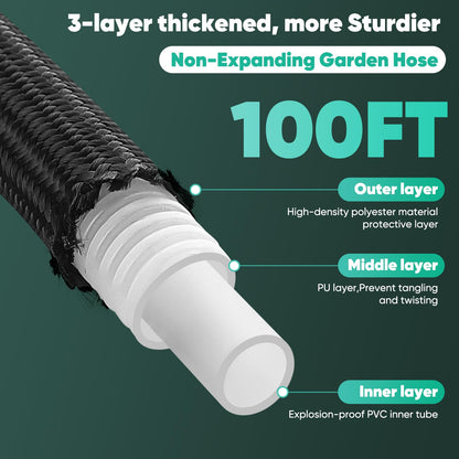 100FT Non-Expanding Garden Hose by Lipoliftco