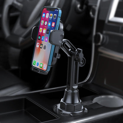 Easkkty Cup Phone Mount for Car with Expandable Base, Universal Car Cup Phone Cradle Holder with Long and Adjustable Neck Fit with iPhone Samsung Google and All Smartphones