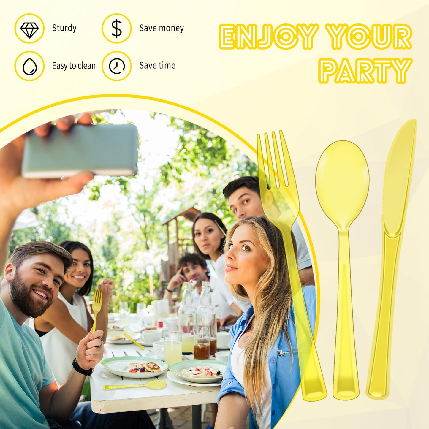 150 Pack Heavy Duty Disposable Cutlery Set