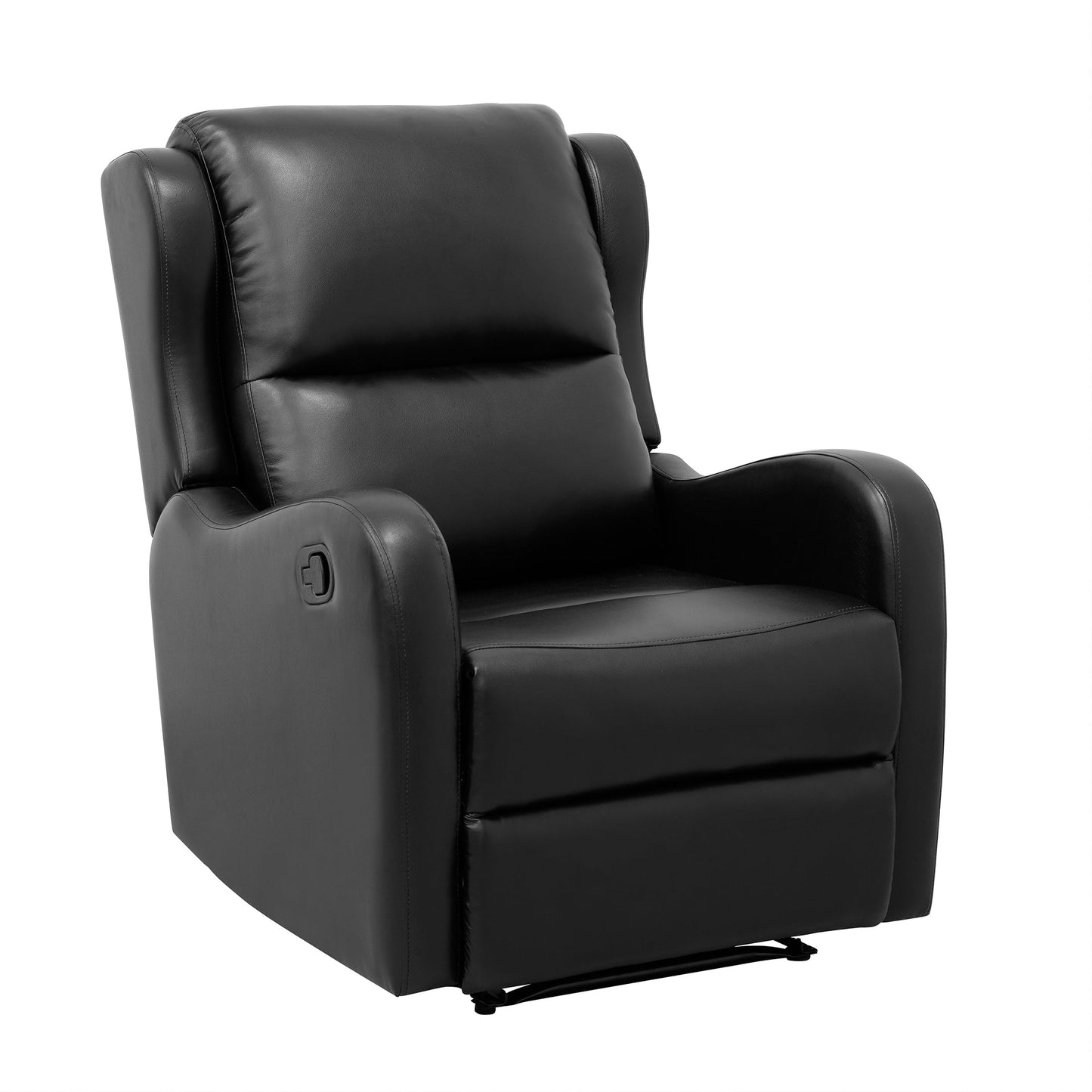 Lexicon Recliner Chair Living Room Reclining Sofa Chair, Home Theater Seating Modern Recliner, Manual Recliner Sofa Chair for Living Room/Office/Apartment, Glider Recliner, Black