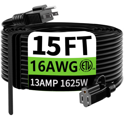 15ft Waterproof Heavy Duty Extension Cord