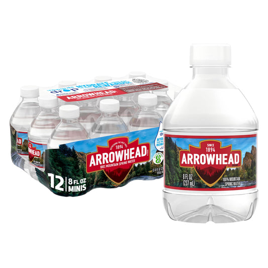Arrowhead Spring Water Bottles, 12 Pack, 8 Fl Oz