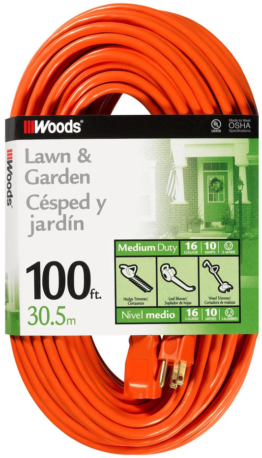 100 Ft Woods Outdoor Extension Cord, 16 Gauge