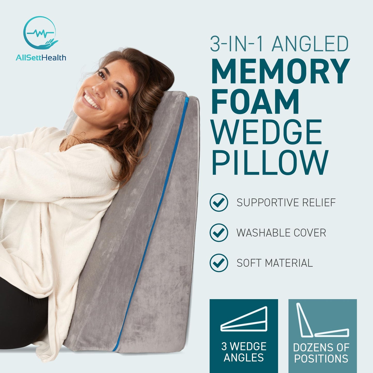 Memory Foam Wedge Pillow for Sleep Support
