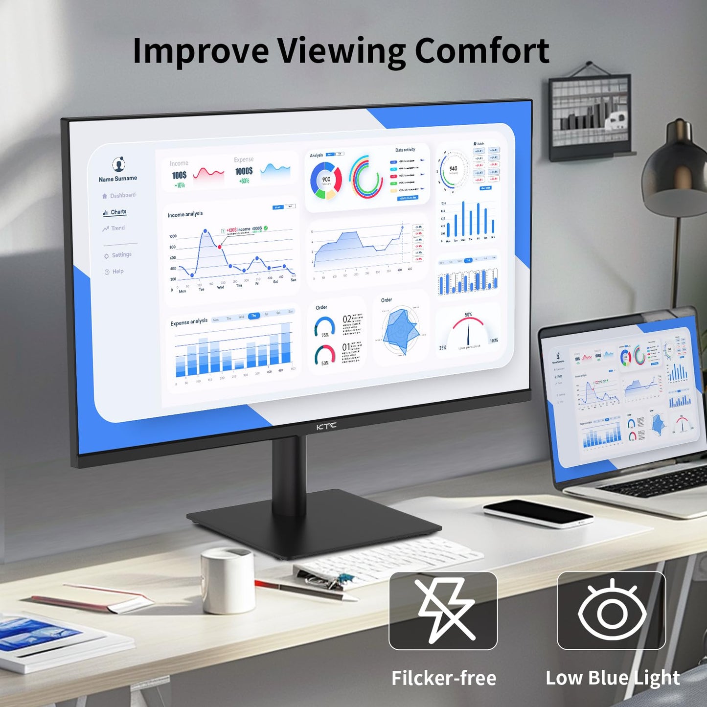 KTC 27" QHD 100Hz Gaming Monitor with FreeSync