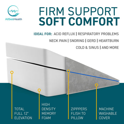 Memory Foam Wedge Pillow for Sleep Support