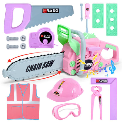 Toddler Tool Set with Chainsaw and Tape Measure
