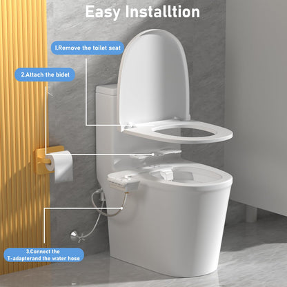 Bidet Attachment for Toilet, Giryarciga Retractable Self Cleaning Cold Water Bidets for Existing Toilets,Self-Cleaning Nozzle,Bidet Toilet Seat Attachment with Non-Electric Dual Nozzle Feminine