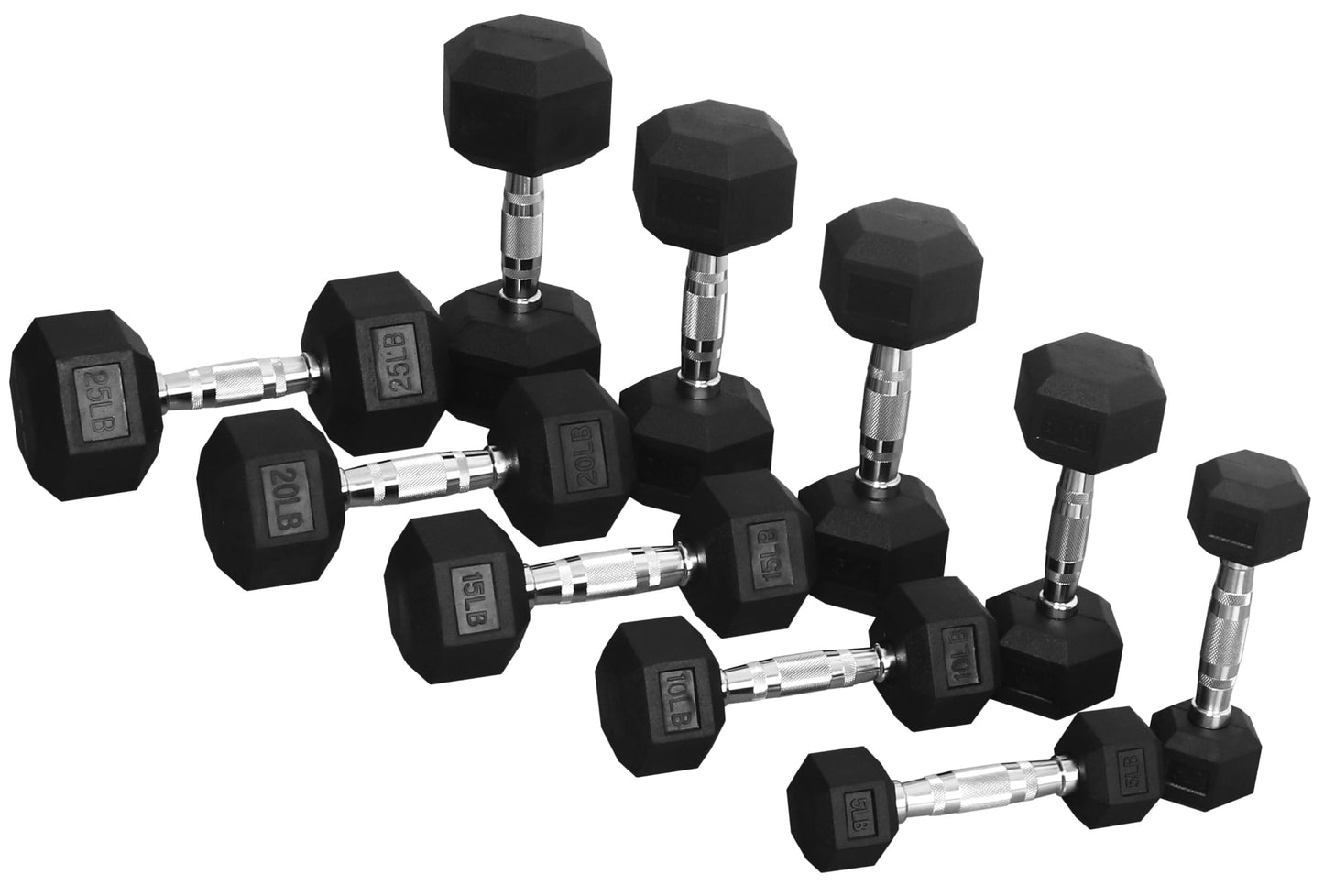Rubber Encased Hex Dumbbell Set by Fitvids