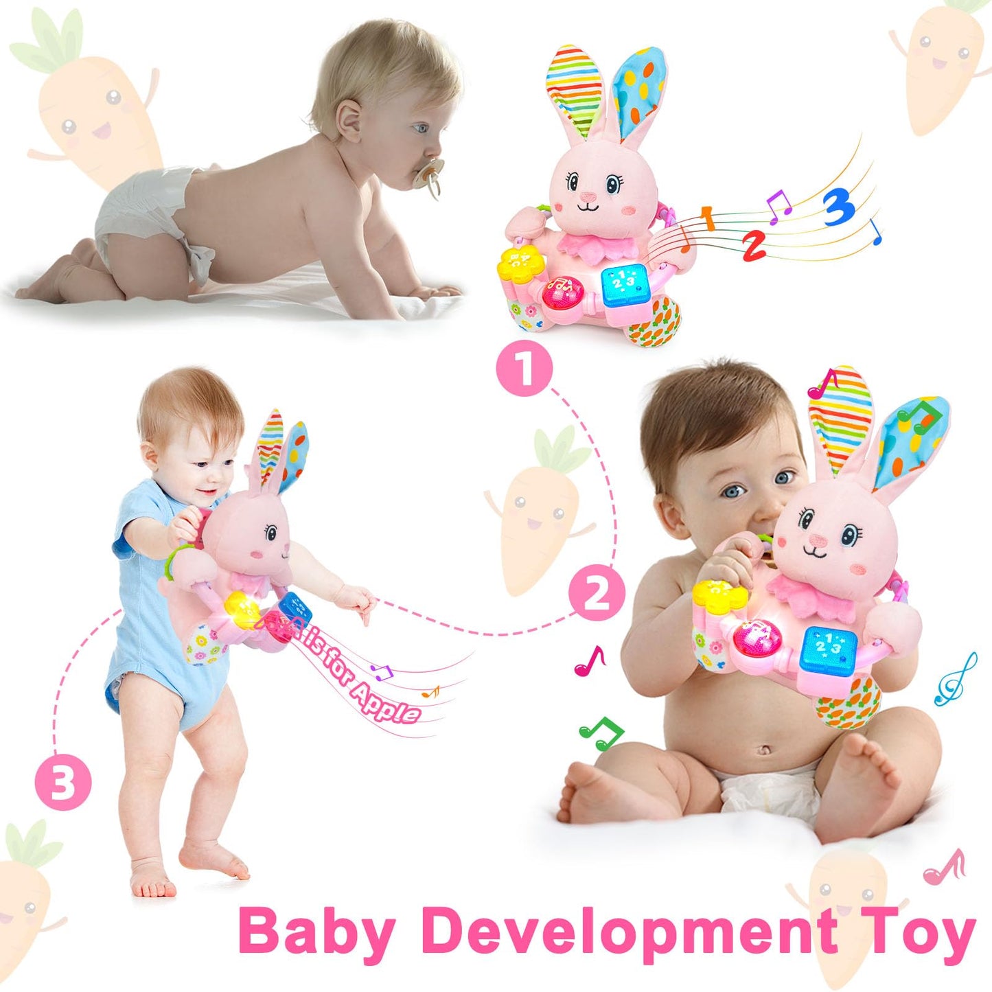 Baby Bunny Musical Stuffed Toy for Infants