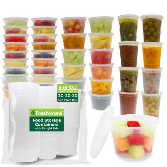 Freshware 60-Pack Stackable Food Storage Containers