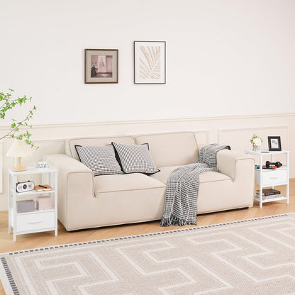 Yoobure Nightstand with Charging Station and Storage