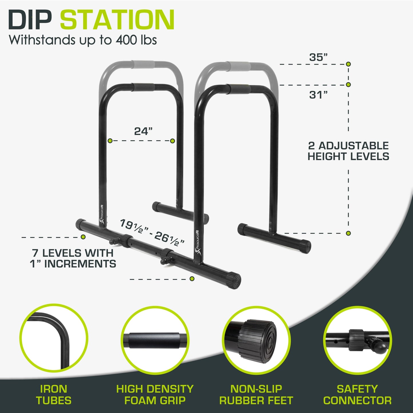 ProsourceFit Heavy Duty Dip Stand Station