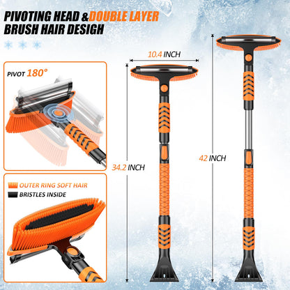 42" Extendable Snow Brush and Ice Scraper