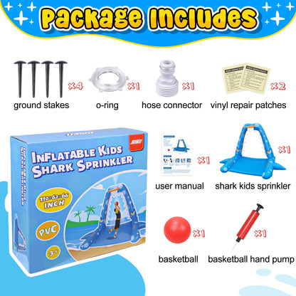 Giant Inflatable Shark Splash Pad for Kids