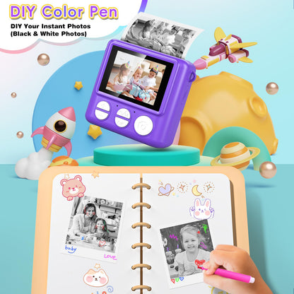 GREENKINDER Kids Instant Print Camera for Ages 3-12