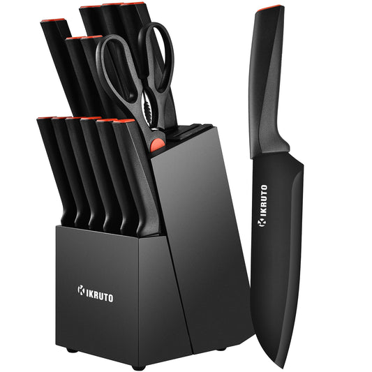 IKRUTO 15-Piece Professional Kitchen Knife Set