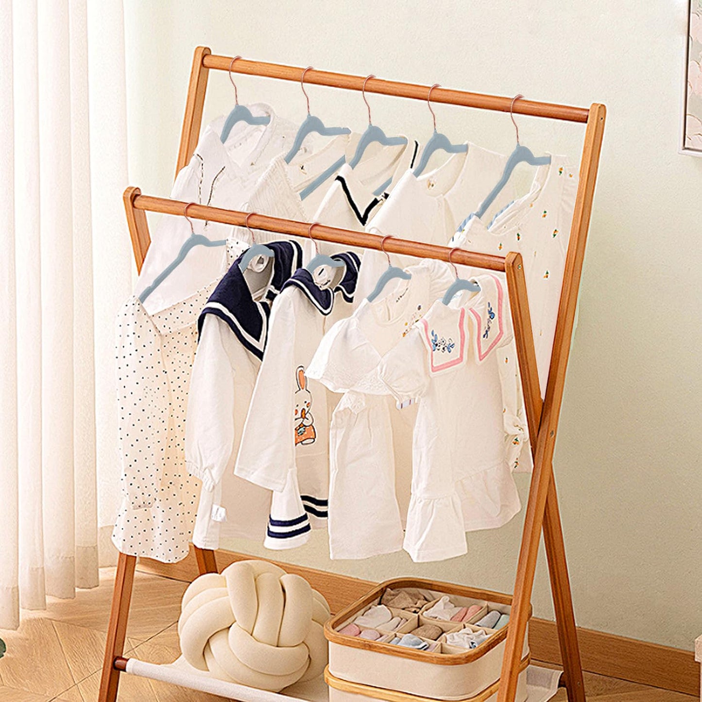 32 Pack Baby Velvet Hangers with Non-Slip Notches