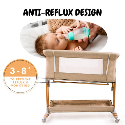 Convertible Baby Bassinet Bedside Sleeper with Wheels