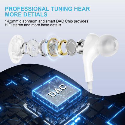 USB C Headphones for Samsung S24 S23 S22, Type C Earbuds with Microphone HIFI Stereo Volume Control Ear Buds Compatible for iPhone 15 Pro Max Pixel 8 7 6 OnePlus 10