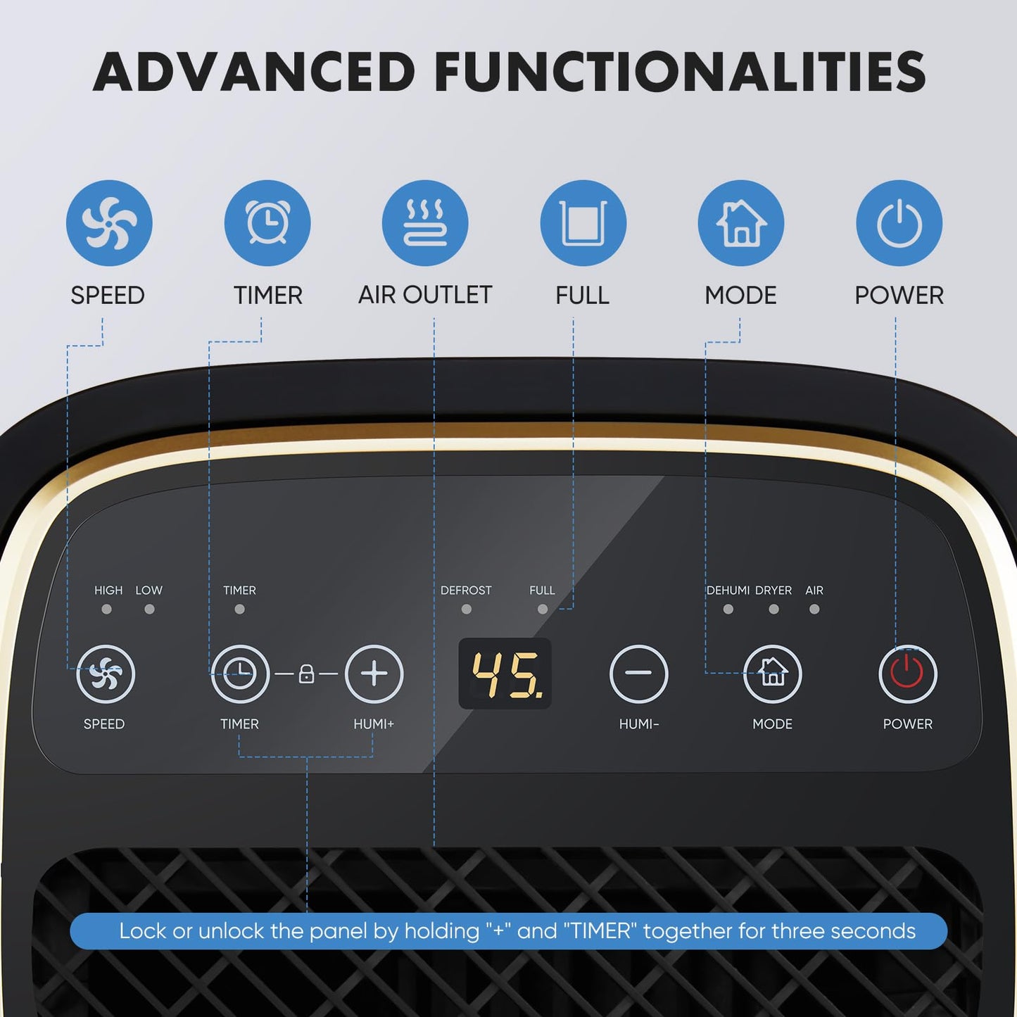 Sweetcrispy 30 Pint Portable Dehumidifier for Home