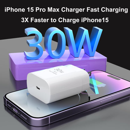 iPhone 15 Pro Charger Fast Charging-30W USB C Fast Charger Block with 10ft Long USB C Charging Cable Cord for iPhone 15/15 Pro/15 Pro Max/15 Plus, iPad 12.9/11/10.9, Samsung Galaxy S24Ultra-3 Pack