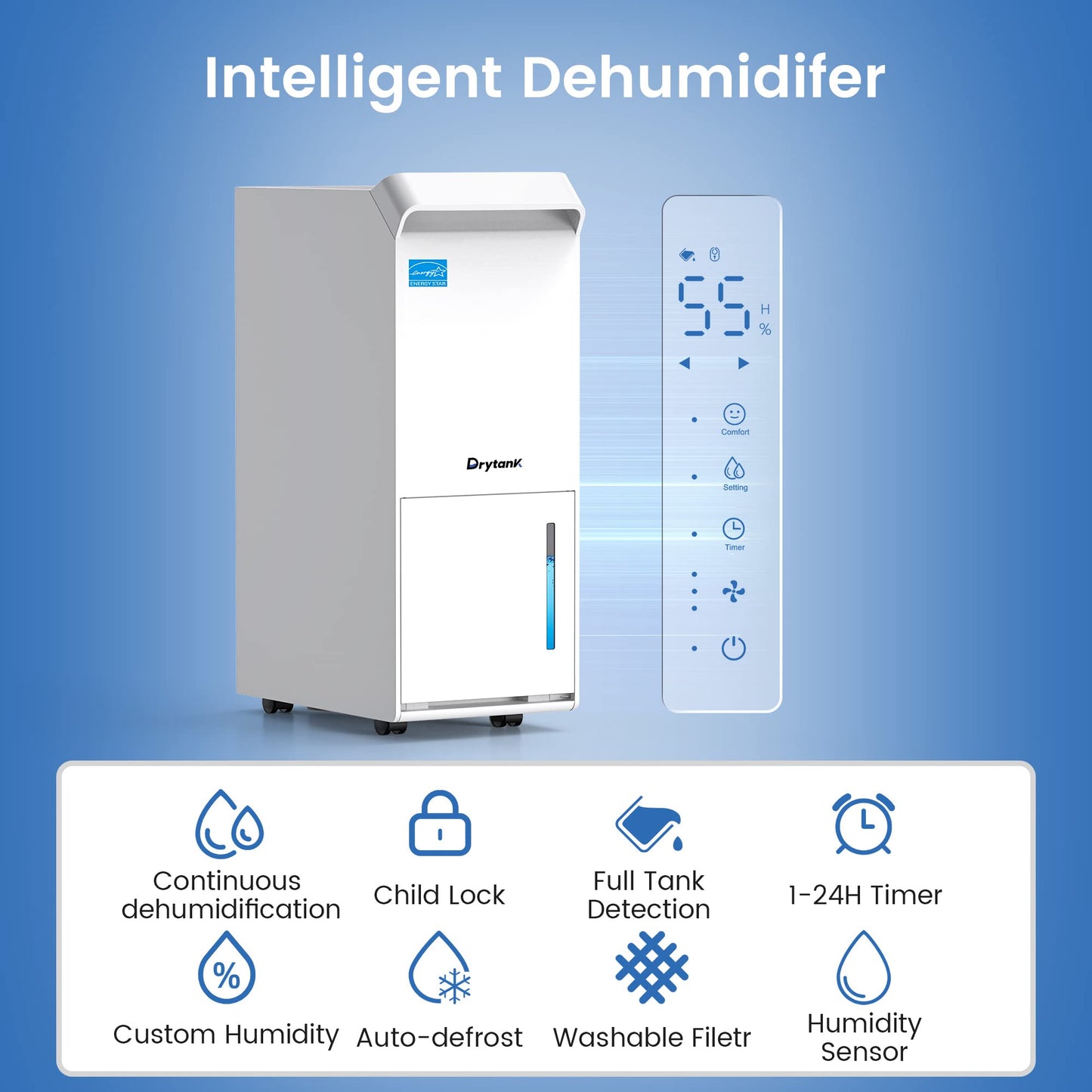 Vellgoo 36 Pint Energy Star Dehumidifier