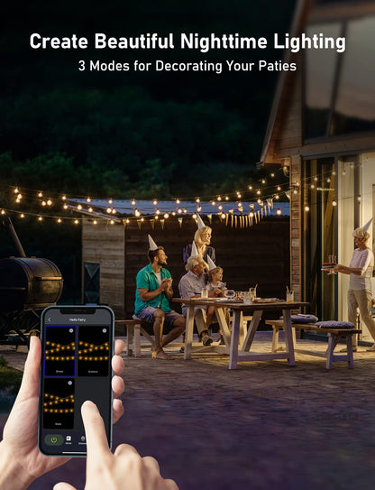 Aoycocr 25FT Waterproof Outdoor String Lights with App