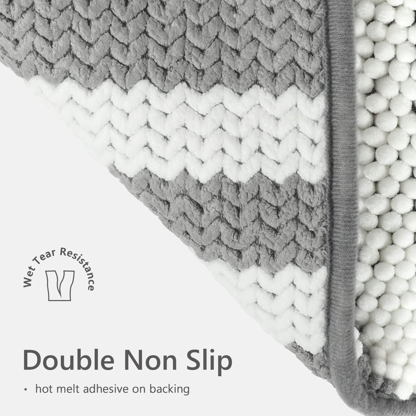 2-Piece Soft Chenille Bath Mat Set