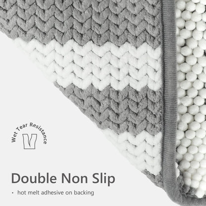 2-Piece Soft Chenille Bath Mat Set