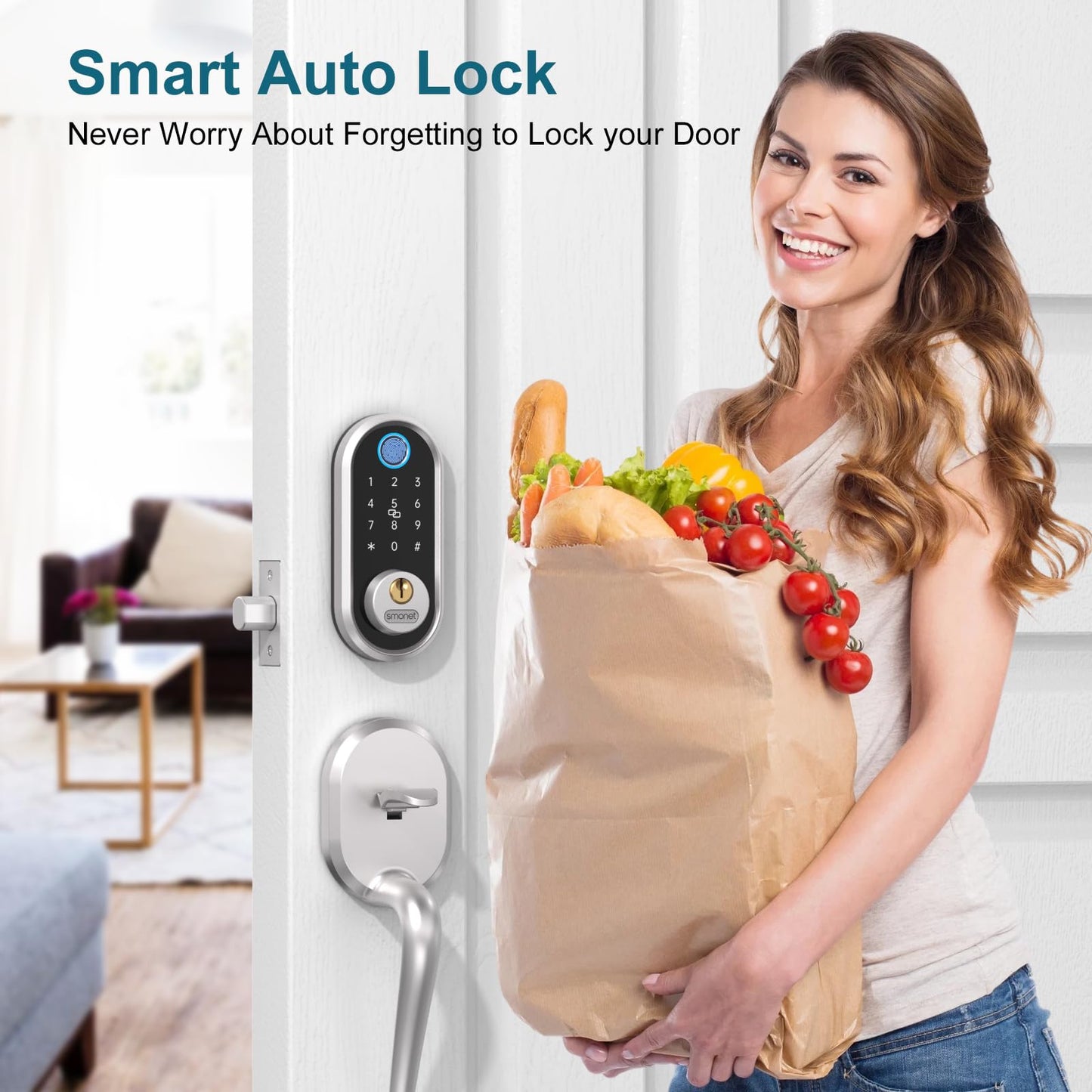 Smart Fingerprint Deadbolt Lock with Keypad