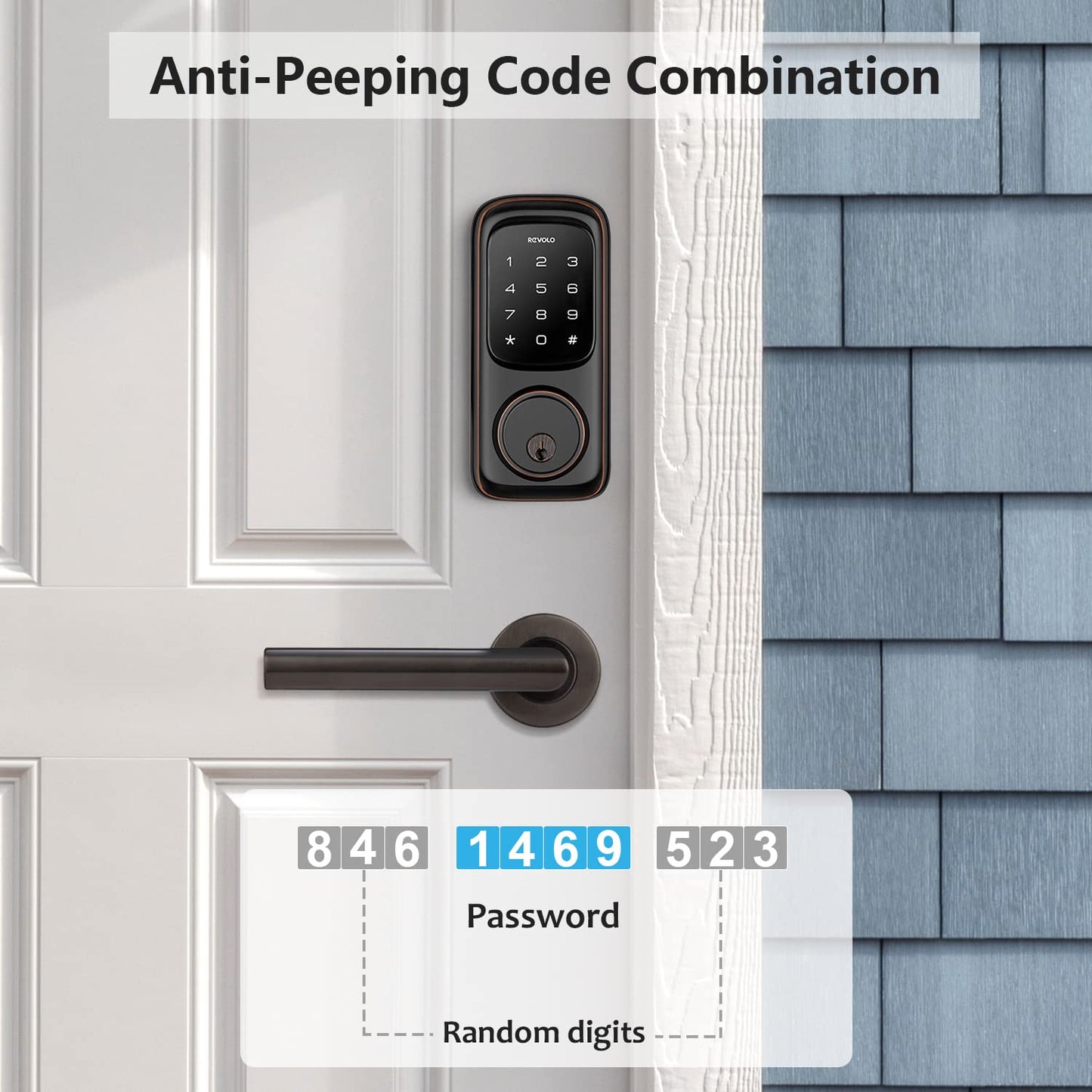 Revolo Keyless Touchscreen Deadbolt Lock, Oil-Rubbed Bronze