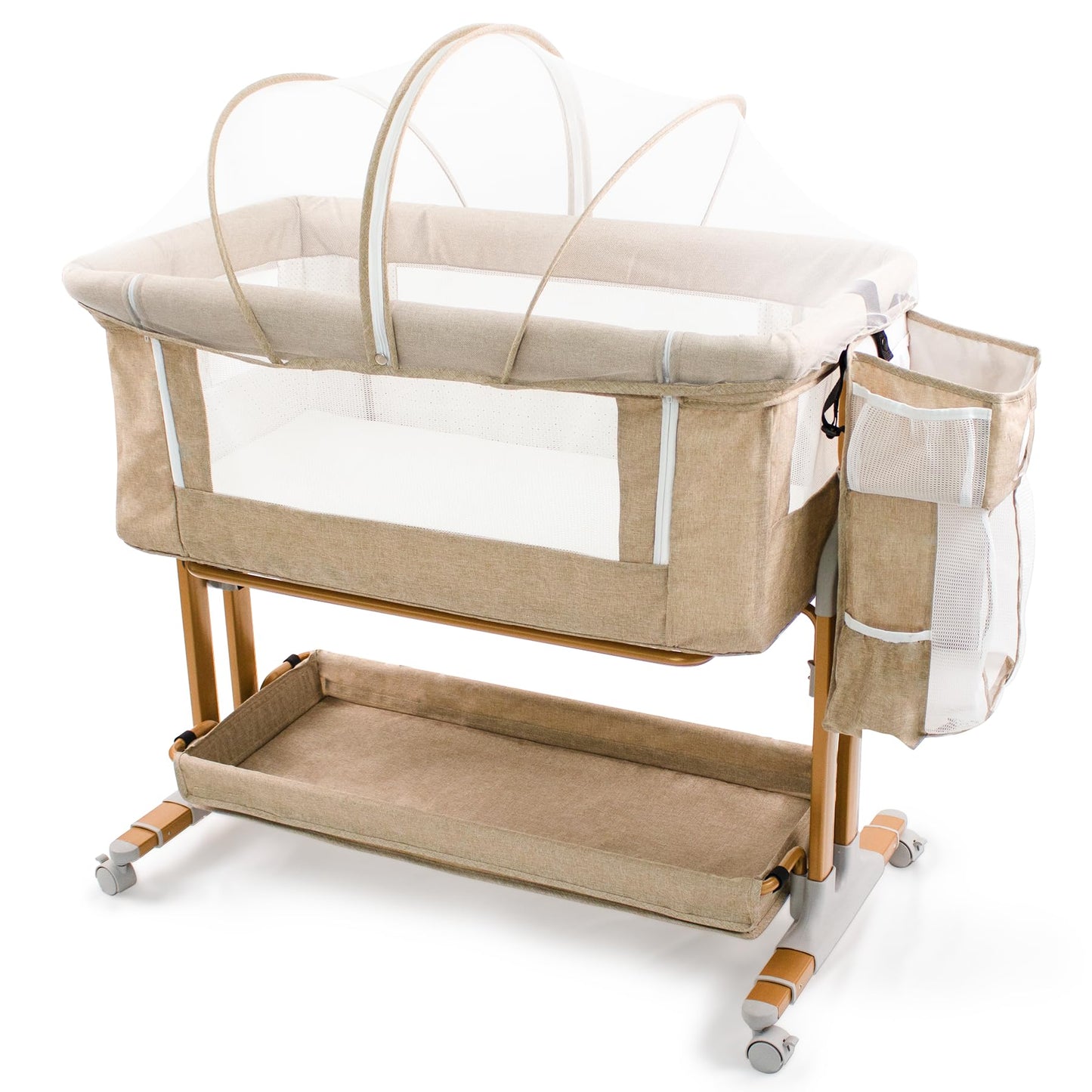Convertible Baby Bassinet Bedside Sleeper with Wheels