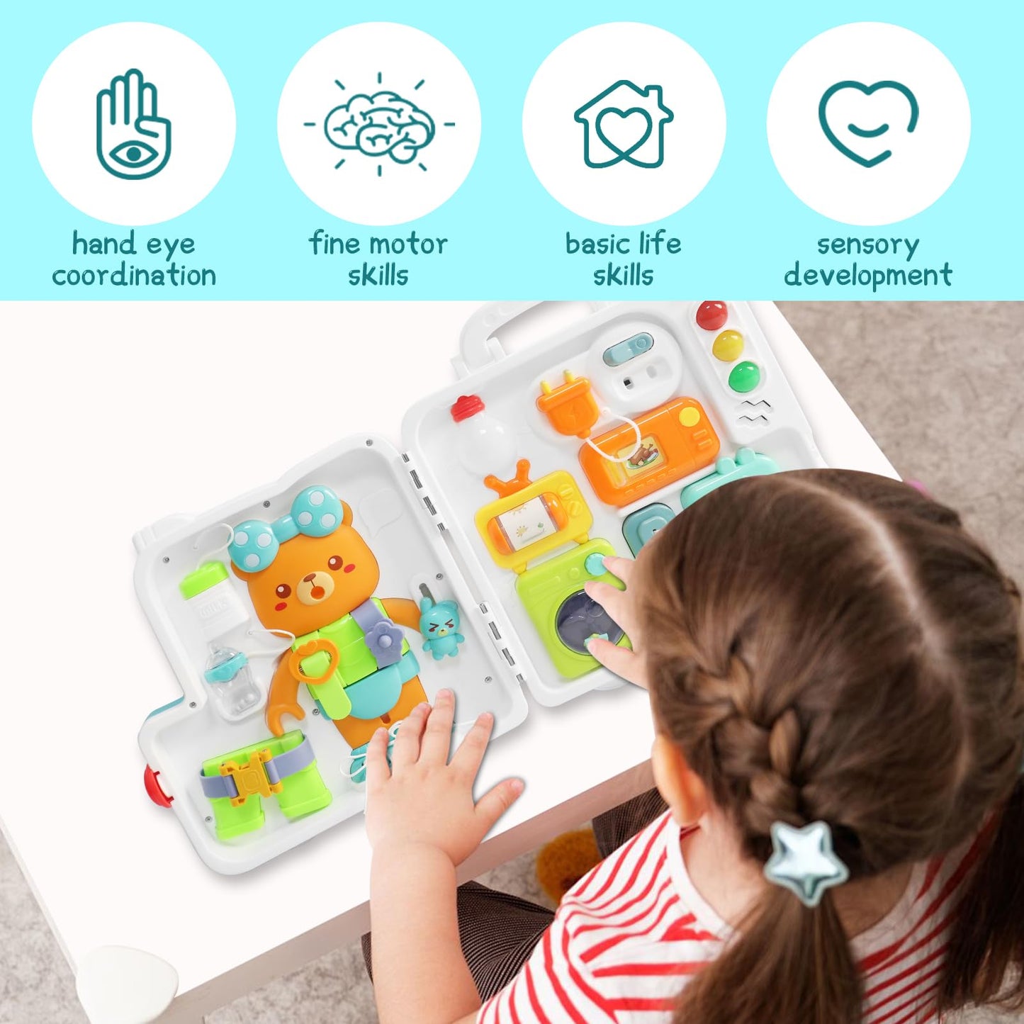 Toddler Busy Board Educational Toy for Ages 1-3