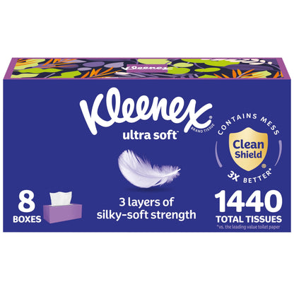 Kleenex 8 Flat Boxes Ultra Soft Tissues