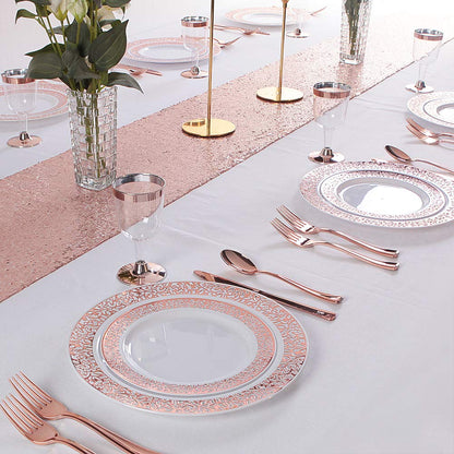 102 Pack Disposable Lace Design Plastic Plates