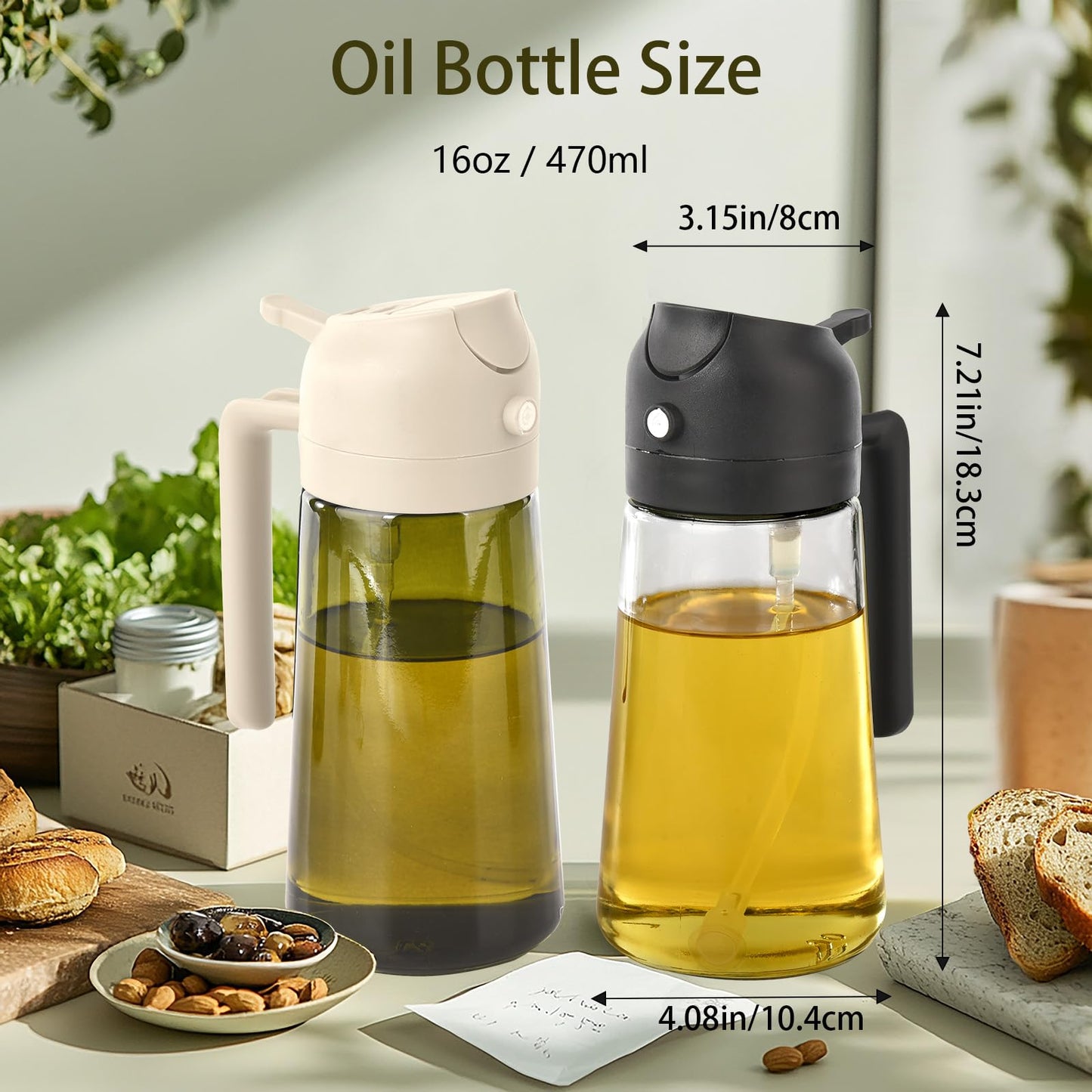 Olive Oil Sprayer Glass Bottle 16oz