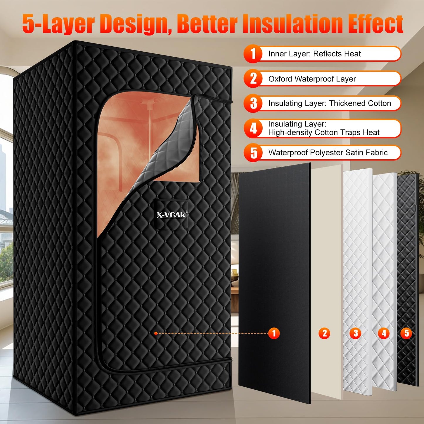 Portable Home Steam Sauna Tent with Steamer