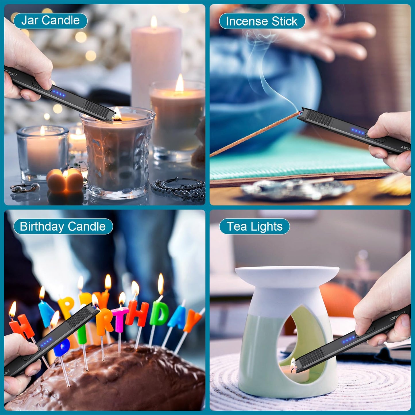 2 Pack Electric USB Candle Lighter for BBQ